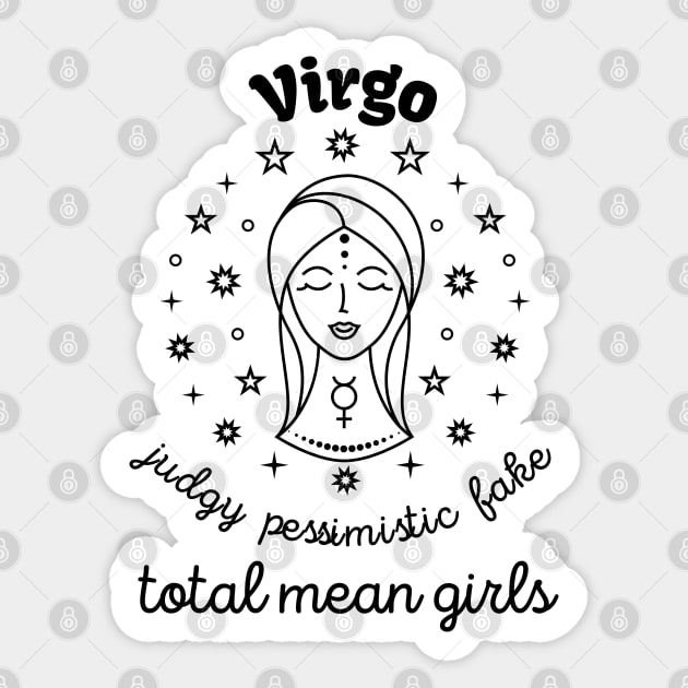 Funny Zodiac - Virgo Sticker by Slightly Unhinged